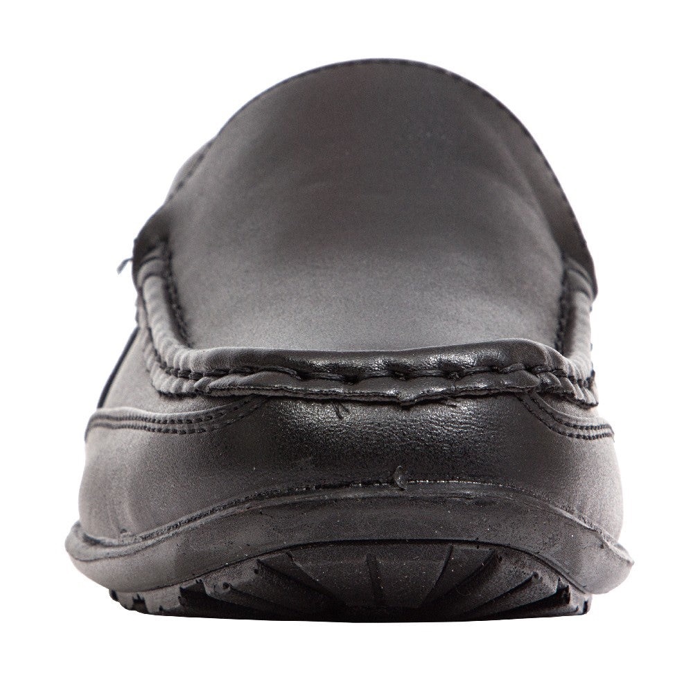 Deer Stags Black Dress Shoes with Moccasin Toe and Padded Collar - Picture 4 of 9